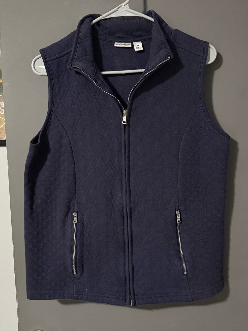 croft & barrow Navy Quilted Full-Zip Men's Vest